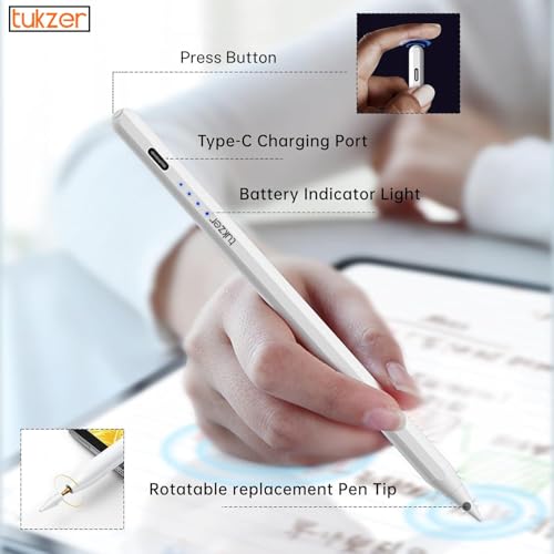 Tukzer 2nd Gen Stylus Pen for iPad, White - Image 7
