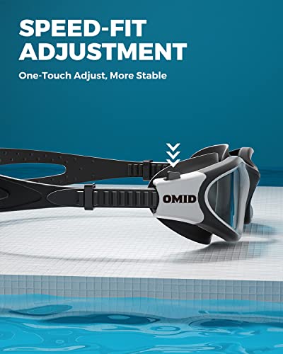 Omid Swim Goggles, P2 Lite Comfortable Swimming Goggles, Anti-Fog Leak Proof Uv Protection Crystal Clear Vision Swim Goggles For Men Women Adult Youth (Bright Smoke) #TOP6