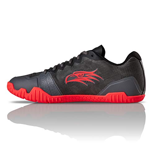 Salming Men\'s Hawk Squash/Handball Indoor Sports Shoes, Gunmetal/LavaRed, 12
