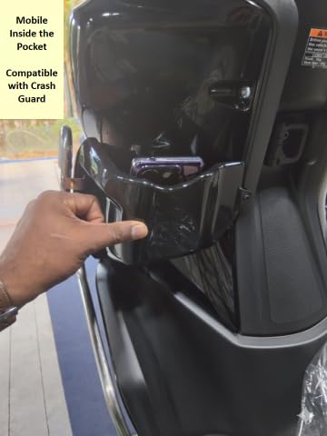 Image of Front Pocket /Glove Box Compatible with Yamaha RayZR 2020+ Models, Dual-Purpose Bottle Holder and Mobile Pocket, UV-Resistant PP Material, Piano Black