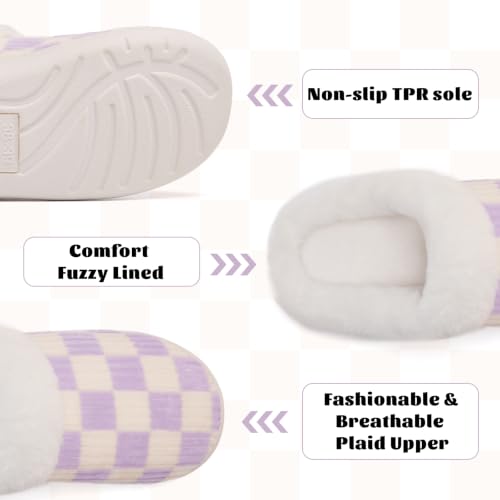 Image of Guyarns House Slippers for Women & Men - Fuzzy, Casual Indoor /Outdoor Shoes with Memory Foam & Faux Fur Lining
