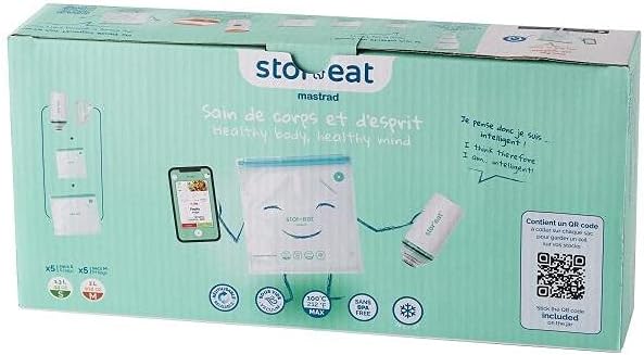 MASTRAD – 1 Stor'eat Vacuum Cooking Kit – Composition Set of 5 Bags of 1.3L + 5 Bags of 3L – 1 Vacuum Pump – 2 Special Cooking Tongs + Clasp – USB Charging Cable