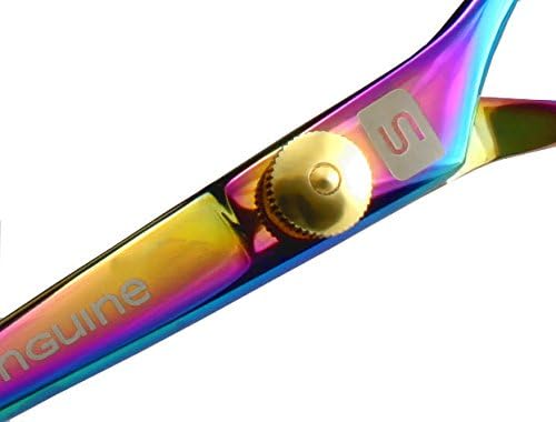 Titanium Mustache Scissors, Beard Trimming Scissors, Extremely Sharp - 5" (13cm) + Presentation Case and Tip Protector