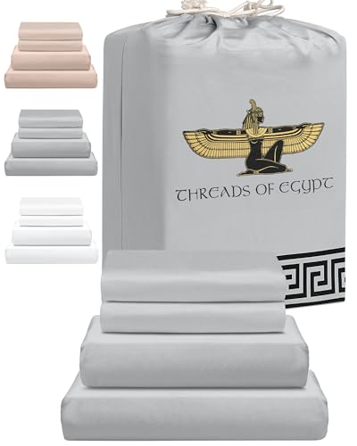 THREADS OF EGYPT 100% Egyptian Cotton Sheets King Size...