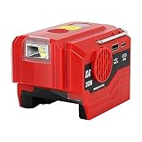 200W Inverter Generator for Milwaukee M18 18V Lithium Battery Portable Power Station Power for Milwaukee Inverter 18V DC to AC 110V-120V Converter with 280LM Light, USB & Type-C Port, AC Outlet
