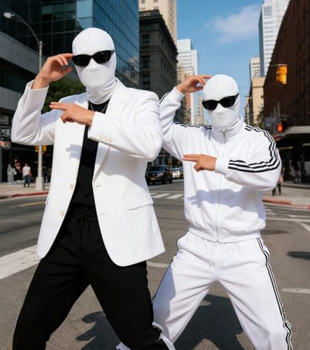 Image of 3 Pieces Full Face Mask, Stretchy Faceless Cloth Masks, Statue Inflatable Costume Accessory for Adult Men Women