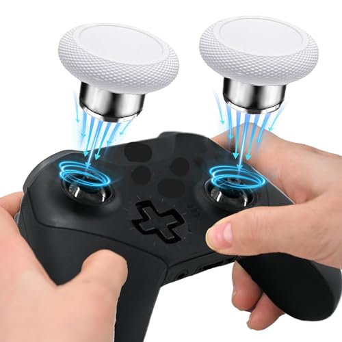 Image of 2 in 1 Short Metal Thumbsticks Replacement for Elite Series 2 Core Controllers, Replacement Thumbsticks for Xbox Elite Series 2 Controllers(White)