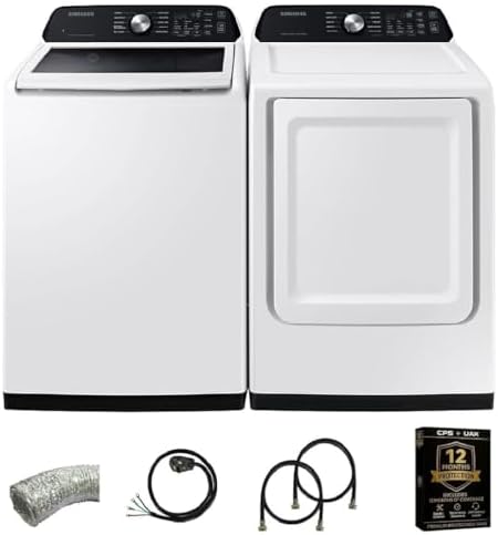 Samsung White Top Load High-Efficiency Smart Washer and Dryer Pai...