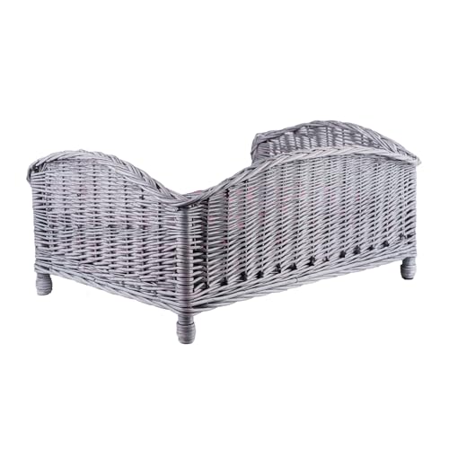 Camp pour chien et lit pour chat e-wicker24 en osier gris : cocon de douceur - 4