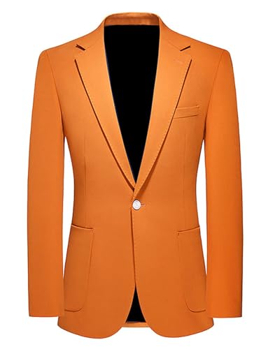Men's Solid Color Blazer Tuxedos Jacket One Button Notch Lapel Formal Party Daily Casual Suit Coat