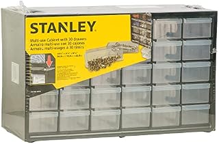 Stanley 1-93-980 Storage Box with compartments, Black/Transparent