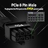 YEZriler 8 Pin PCIe Cable for EVGA Power Supply, PCIe 8 Pin Male to (6+2) Male PCI Express Power Adapter Sleeved 25-inch (63cm)