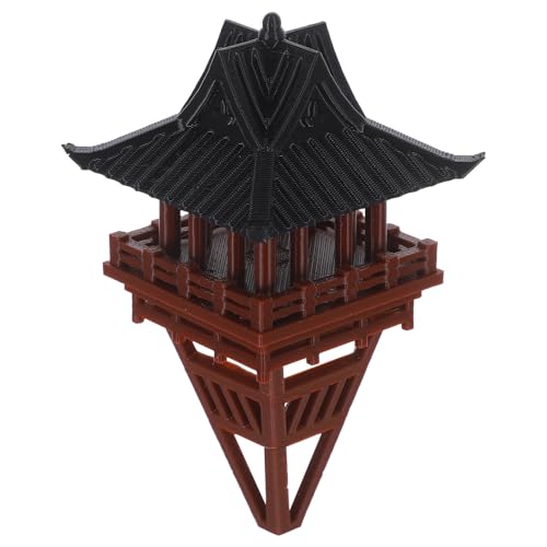 Hemobllo Pagoda giapponese in miniatura: tradizionale di padiglione galleggiante per esposizioni di bonsai - Decorazione da giardino in plastica per zen e terrari da