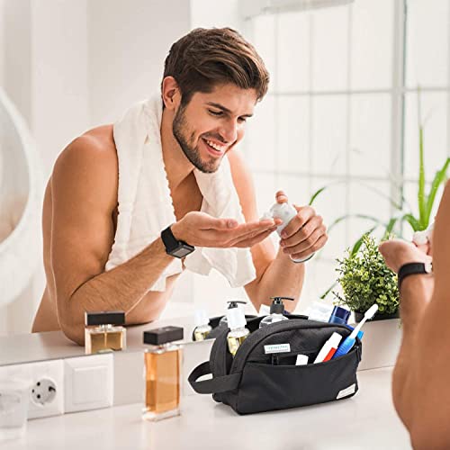 Emissary Nylon Men's Toiletry Bag - Large Waterproof Shower Bag - Travel Toiletries Bag - Dopp Kitt For Men - Toiletry Bag For Men And Women - Shaving Bag For Men Travel (Black Water-Resistant) #TOP6