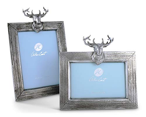 Arthur Court Elk/Deer Mount Aluminum Picture Frame - 4 X 6 Photo Frame #TOP4