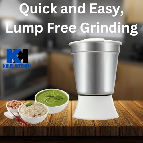Image of HL 1631 & HL 1632 Combo of 2 Mixer Jars - Includes 330ml Chutney Jar & 1 Litre Medium Jar - Stainless Steel Mixer Attachments with 4-Lock & White Socket