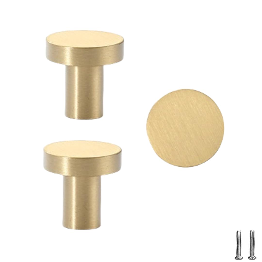 Kjdxfhfh Cylinder (Small) Drawer Handles, Drawer Handles 2Pcs Brass Bedside Table Wardrobe Handle(Cylinder (Small))