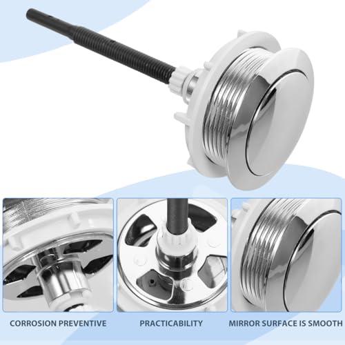 UKCOCO 1Stk Wassertank Einzelknopf langlebiger Toilettenknopf WC-Spülventile Toiletten-Spülknopf Einzelknopf-Spülung wasserbehälter Toilettentankknopf Universal-WC-Spültaste Abs Silver