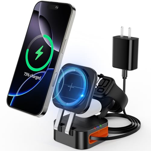 3-in-1 CX }Olbg[d ܂肽ݎ [dX^h Compatible with iPhone 17 Air/17 Pro/17 Pro Max/17/16/15/14/13/Air Pods Pro 3/Pro2/Apple Wat