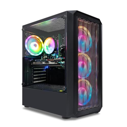 STGsivir-Gaming PC Desktop-Radeon RX 470 8G,Intel i7 Xeon E5 3.3GHz, 16GB RAM, 512GB SSD, 600M WiFi, BT 5.0, RGB Fan x 4, W10H64 -Gaming Computer Tower-for Gamer and Streaming