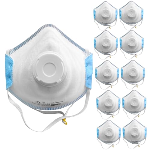 P2 Face Mask Respirator Particulate Disposable Respirator P2 Valved Dust Mask 10 Pack For WOODWORKING PAINTING WELDING GRINDING SANDING RESPIRATOR