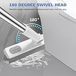 SetSail Grout Cleaner Brush with Long Handle, V-Shaped Floor Scrub Brush Swivel Grout Brush Stiff Bristle Floor Grout Scrubber for Bathroom, Tile Line, Crevice, Kitchen, Wall, Deck, Garage, White Grey - Image 5