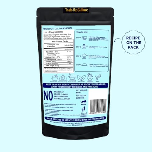 Image of Being Bania Premium Multigrain Daliya, 210g | 100% Natural | High Fiber with Rolled Oats and 8+ grains | Healthy Dalia Khichdi | Diet Food for healthy life (Pack of 2)