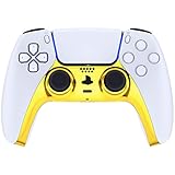 eXtremeRate Chrome Gold Glossy Decorative Trim Shell for PS5 Controller, DIY Replacement Clip Shell,...