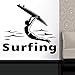 HANZHAO Surfen Wandaufkleber Surfer Board Wave Ocean Extremsport Vinyl Wandtattoos für zu Hause Schlafzimmer Wanddekoration Aufkleber große Wandaufkleber 71X76CM