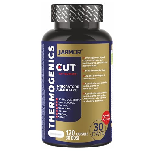 Quemagrasas Potente Para Adelgazar, Pre Entreno, L Carnitina, Pastillas Para Adelgazar muy rapido, Adelgazar Rapido y Efectivo – Quemador de Grasa Thermogenico Cut 120 Capsulas J.Armor