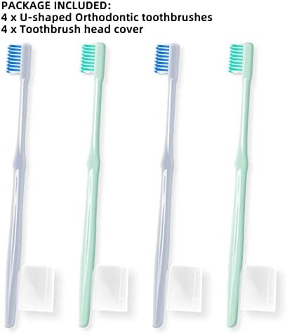 Y-Kelin U-Shaped Orthodontic Toothbrush 4 Color Pack, 4 color pack
