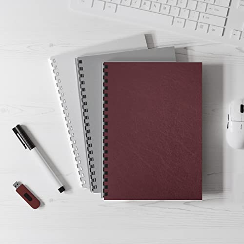 Binditek 50 Pack 16Mil Leather Textured Polycovers - Binding Presentation Covers For Business Reports And Proposals 8-1/2 X 11 Inches,Maroon Binding Back Covers #TOP4