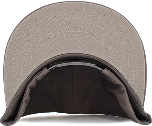 Image of KBETHOS Classic Snapback Hat Blank Cap Underbrim Cotton Wool Blend Flat Visor Adjustable Unisex