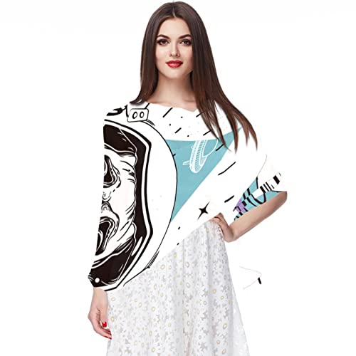 Foulard en mousseline de soie doux motif carlin multicolore protection fluide