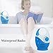 Shower Radio, Bathroom Radio AM FM, Waterproof Hanging Shower Radio Adjustable Volume Blue