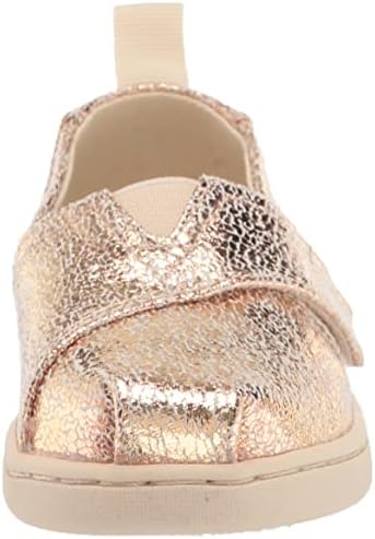 TOMS Tiny Girl's Alpargata Espadrille, Gold Crackle Foil, 8 | Image 1