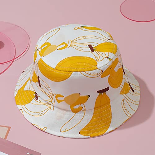 Bucket Hat,Fisherman Hat Children Fruits Print Basin Hat Bucket Hat with Windproof Rope for Kids 2-6 Daily Wear4