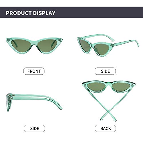Image of Retro Vintage Narrow Cat Eye Sunglasses for Women Clout Goggles Plastic Frame