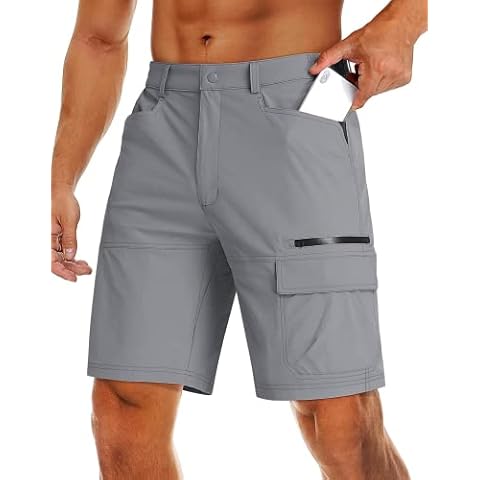 MAGCOMSEN Männer Wandern Shorts Leicht Outdoorhose Atmungsaktiv Trainingshose Herren Sommer Kurze Arbeitshose Quick Dry Sporthose Cover