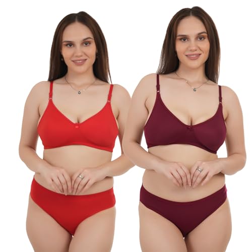 Image of Unitrust Premium Lingerie Set with Full Coverage Non-Padded Bra and Hipster Panty Set