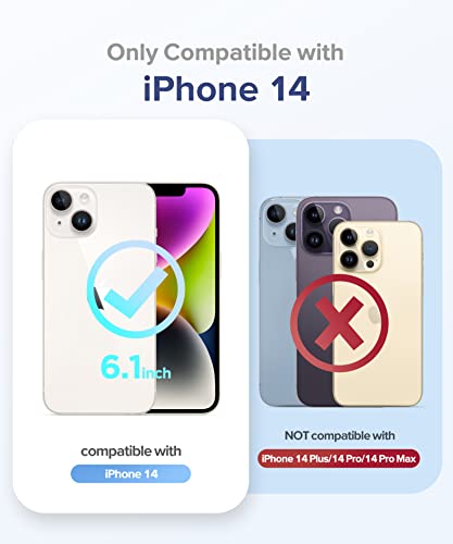 Berfy For Iphone 14 Case Glitter, With 2X Screen Protector + 2X Camera Lens Protector, [Not Yellowing] Sparkly Crystal Shockproof Hard Back Slim Protective Phone Cover For Women, 6.1" (Gradient) #TOP1