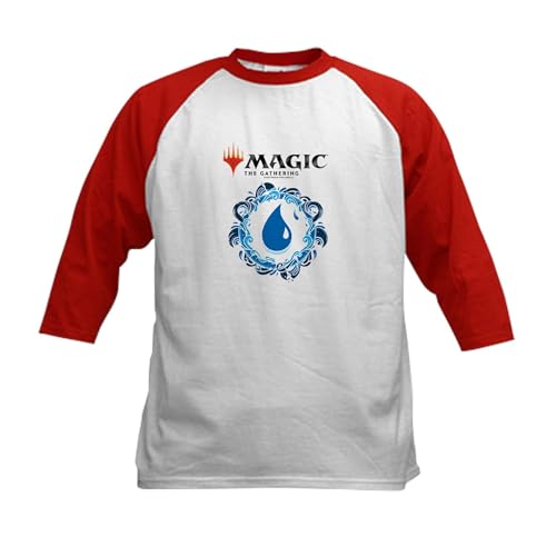 CafePress Magic Blue Mana Symbol Baseball Jersey Kids Cotton Baseball Jersey, 3/4 Raglan Sleeve Shirt