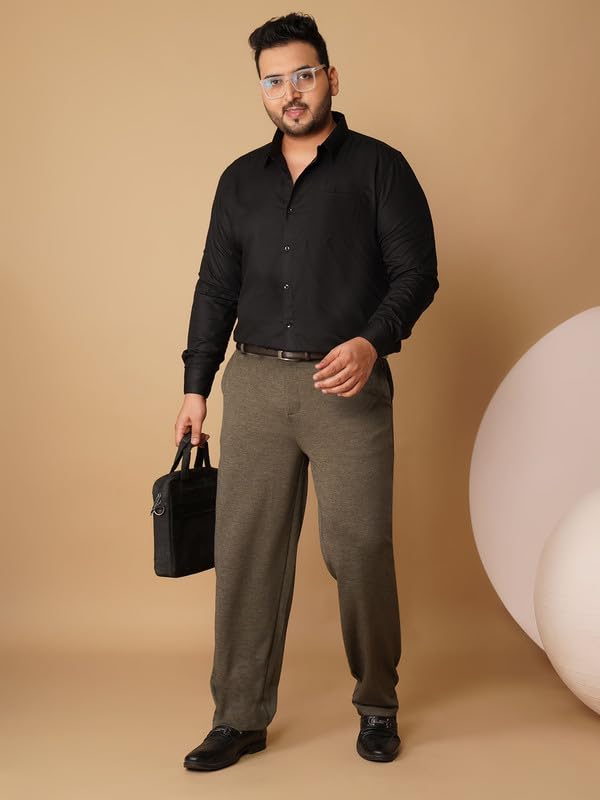 Image of OOMPH! Luxury Lycra Stretchable Formal Pants for Men | Stylish Slim Fit Men's Wear Trousers for Office or Party | Mens Fashion Dress Trouser Pant