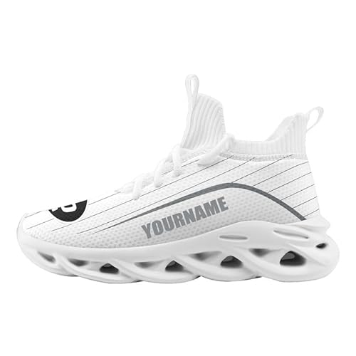 AWSOLE Custom Athletic Shoes for Men Women Print Name Image Sneaker Breathable Lightweight Running Baseball Basketball Shoes White Grey AWSOLE Custom Athletic Shoes for Men Women Print Name Image Sneaker Breathable Lightweight Running Baseball Basketball Shoes White Grey
