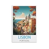 KmoNo Lissabon Portugal Vintage-Reise-Poster, 20 x 30 cm, 