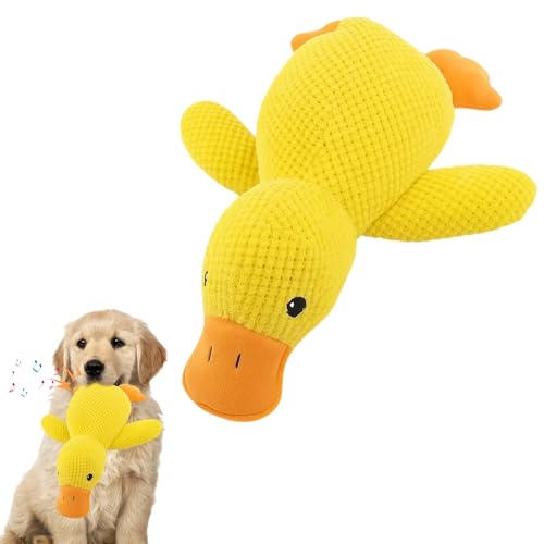 Anti Stress Ente Für Hunde, Hundespielzeug Unzerstörbar, Unzerstörbares Hundespielzeug, Kuscheltier Für Hunde, Enge Kuscheltier, 25×22 cm, Gelb