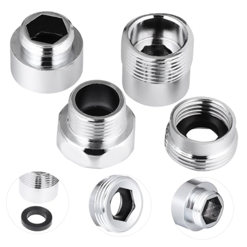 IWOWHERO Set Da 4 Giunti Idrici in Rame Ispessito Connettore Rapido Per Tubo Flessibile e Rubinetto, Connettore Del Tubo Flessibile Resistente Per Impianti Idraulici Domestici