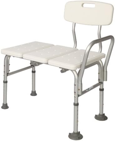 Bathtub Transfer Bench with Back/Handicap Bath Tub Chair with Adjustable Height/Bath Seat for Disabled, Elderly, Seniors