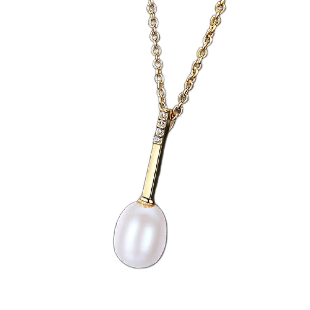 Collar con Colgante de Plata de Ley 925 de Perlas Naturales Blancas/Rosas/púrpuras de 7-8mm, joyería de Boda para Mujer, Regalos para Mujer