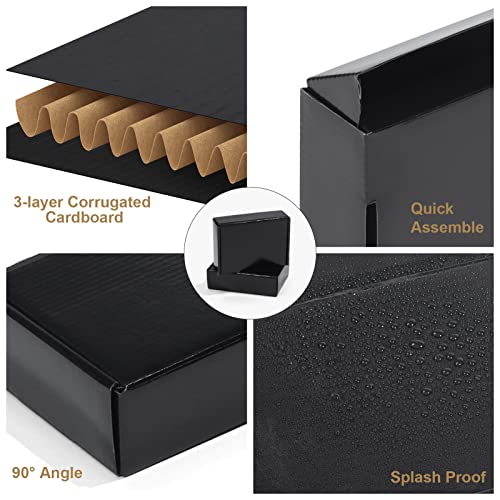 Image of ZBEIVAN 7x5x2 Black Small Shipping Boxes, 20 Packs Corrugated Cardboard Mailer Boxes for Packaging Small Business Mailing Gifts Wrap Boxes with Lids
